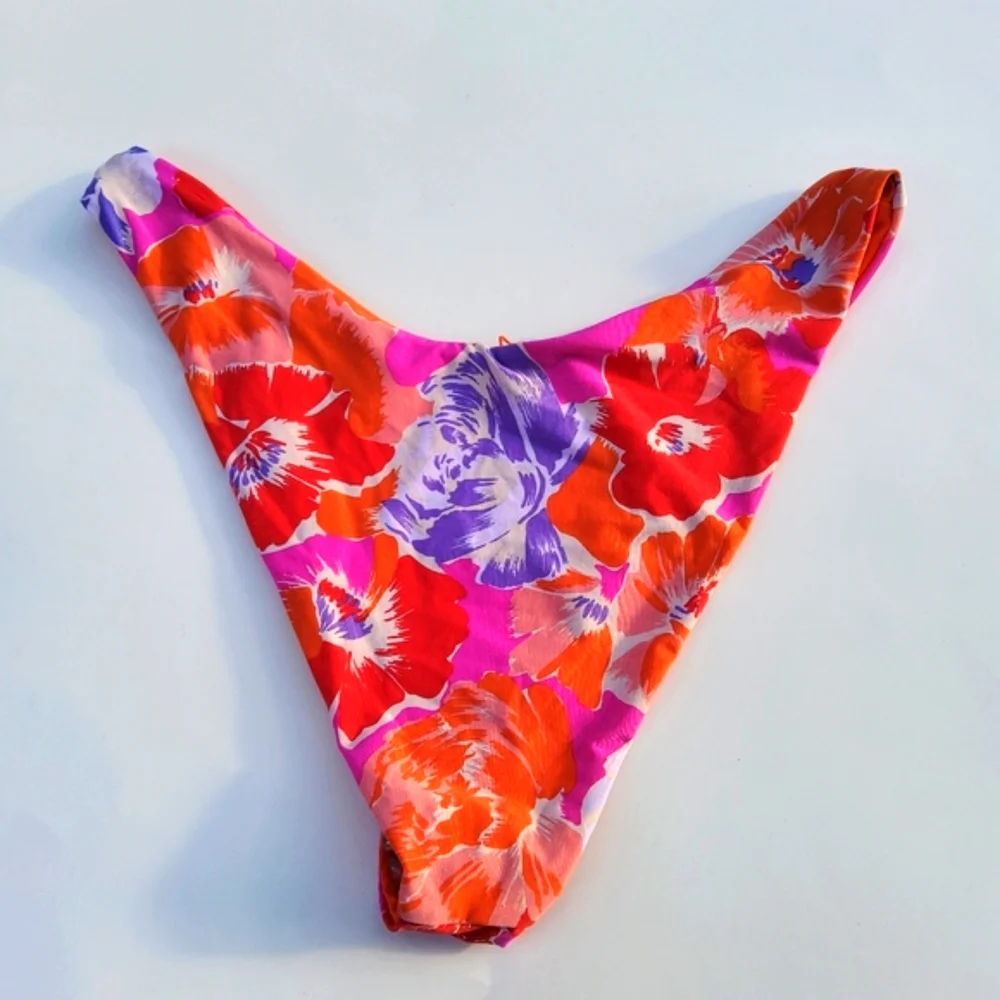 L*Space Cabana Bitsy 2 Sided Swimsuit Bottom Size L Super Bloom Orange New